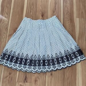 Talbot’s Black and White Dotted Lined Skirt.